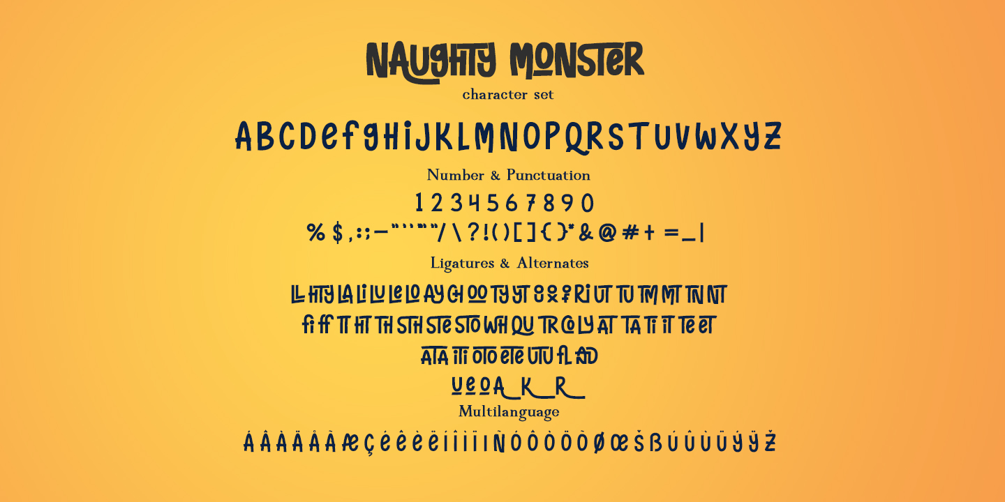 Naughty Monster Rounded Font preview